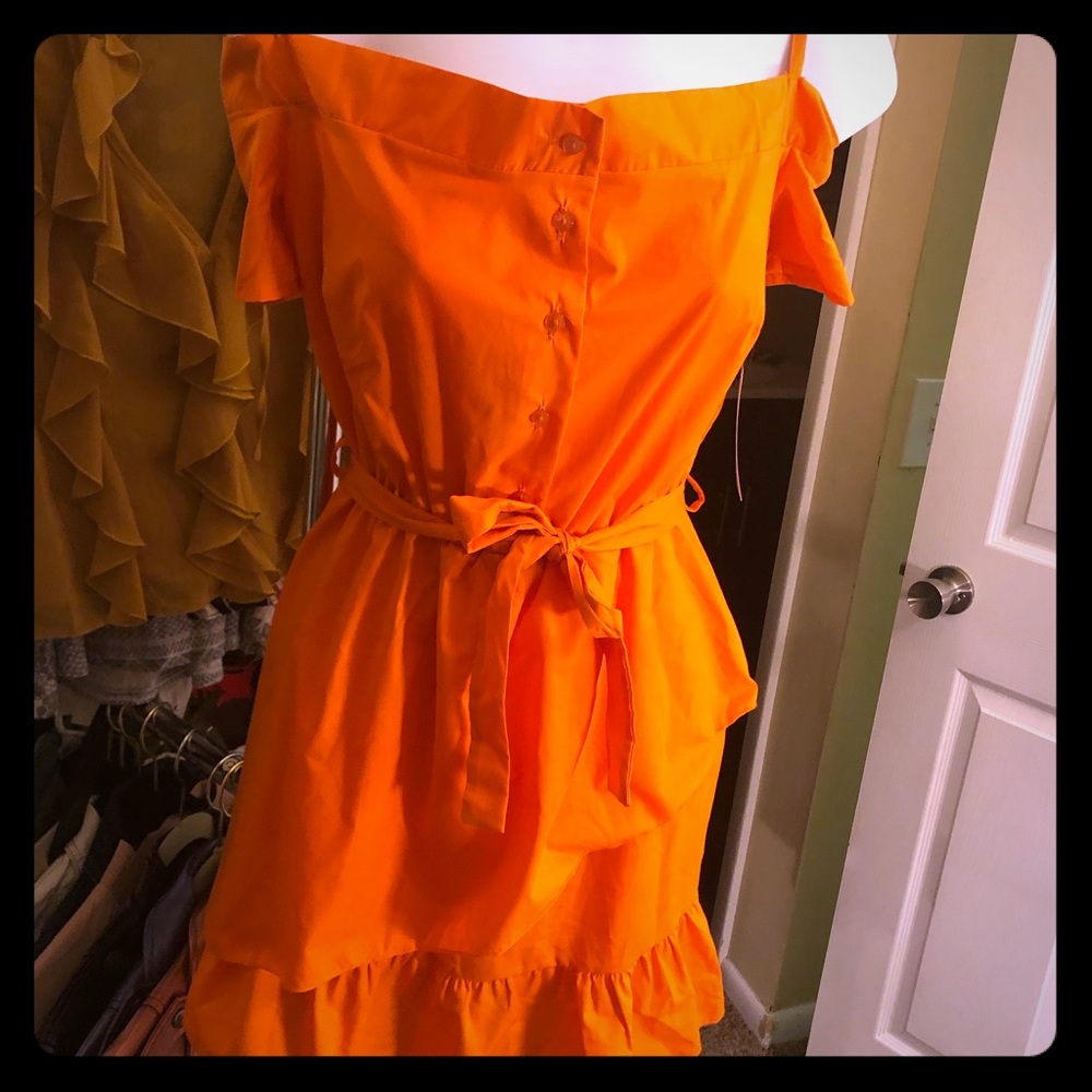 Orange off the should dress